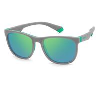 Polaroid PLD 8049/S 3U5/5Z Junior Sunglasses Polycarbonate Grey opaque Green Squared Polarized Mirror