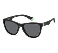 Polaroid PLD 8056/S 003/M9 Junior Sunglasses Plastic Black Grey Squared Polarized