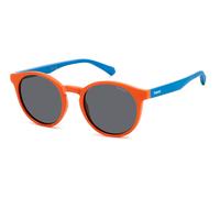 Polaroid PLD 8061/S L7Q/M9 Junior Sunglasses Polycarbonate Orange Grey Pantos Polarized
