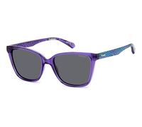 Polaroid PLD 8062/S B3V/M9 Junior Sunglasses Polycarbonate Violet Grey Squared Polarized