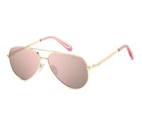 Polaroid PLD 8073/S EYR/JQ Junior Sunglasses Metal Gold Pink Pilot Polarized Multilayer
