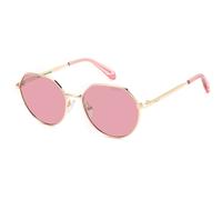 Polaroid PLD 8074/S EYR/0F Junior Sunglasses Metal Gold Pink Round Polarized