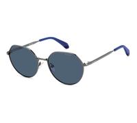 Polaroid PLD 8074/S KJ1/C3 Junior Sunglasses Metal Ruthenium Blue Round Polarized