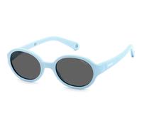 Polaroid PLD K004/S MVU/M9 Kid Sunglasses Polycarbonate Light blue Grey Round Polarized