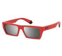 Polaroid PLD MSGM 1/G 0A4/EX Unisex Sunglasses Acetate Red Silver Squared Polarized Flash