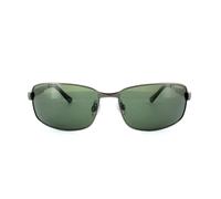 Polaroid Rectangle Mens Dark Gunmetal Green Polarized Sunglasses - Grey - One Size