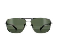 Polaroid Rectangle Mens Ruthenium Green Polarized 90041091 - Grey Metal - One Size