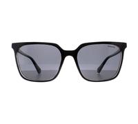 Polaroid Rectangle Womens Black Crystal Grey Polarized PLD 4163/S - One Size