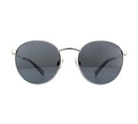 Polaroid Round Palladium Grey Silver Mirror Polarized Sunglasses