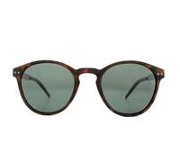 Polaroid Round Unisex Matt Havana Green Polarized Sunglasses - Brown Metal - One Size