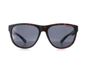 Polaroid Round Unisex Matte Havana Blue Grey Polarized PLD 2156/S - Brown - One Size