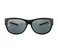Polaroid Suncovers Oval Matte Black Grey Polarized Sunglasses Black