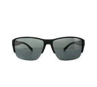 Polaroid Suncovers Semi Rimless Unisex Matt Black Grey Polarized Sunglasses - One Size