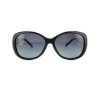 Polaroid Fashion Shiny Black Grey Gradient Polarized Sunglasses Black