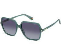 Polaroid Woman PLD 6219/S 1ED/WJ Sunglasses Plastic Green Grey Squared Polarized Shaded