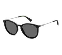 Polaroid Unisex PLD 4143/S/X 807/M9 Sunglasses Plastic Black Grey Round Polarized