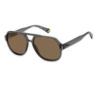 Polaroid Unisex PLD 6193/S KB7/SP Sunglasses Plastic Grey Brown Pilot Polarized