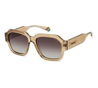 Polaroid Unisex PLD 6212/S/X 10A/LA Sunglasses Polycarbonate Beige Grey Squared Polarized Shaded