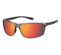 Polaroid Unisex PLD 7036/S KB7/OZ Sunglasses Plastic Grey Orange Squared Polarized Multilayer
