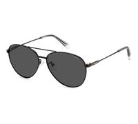 Polaroid Unisex Polaroid PLD 4142/G/S/X 807/M9 Sunglasses Metal Black Grey Pilot Polarized