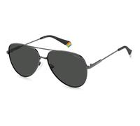 Polaroid Unisex Polaroid PLD 6187/S KJ1/M9 Sunglasses Metal Rifle barrel Grey Pilot Polarized