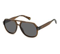 Polaroid Unisex Polaroid PLD 6193/S 09Q/M9 Sunglasses Plastic Brown Grey Pilot Polarized