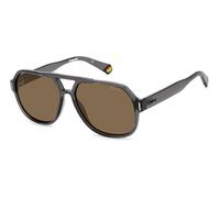 Polaroid Unisex PLD 6193/S KB7/SP Sunglasses Plastic Grey Brown Pilot Polarized