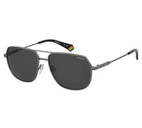 Polaroid Unisex Polaroid PLD 6195/S/XN KJ1/M9 Sunglasses Metal Ruthenium Grey Pilot Polarized