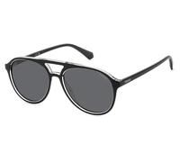Polaroid Unisex Sunglasses, Black Crystal, 56