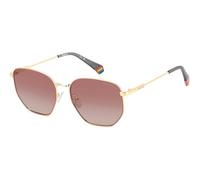 POLAROID Unisex Sunglasses, Gold Pink, 56