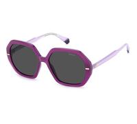 Polaroid Woman PLD 4124/S RY8/M9 Sunglasses Eco Co-Polyester Violet Grey Round Polarized