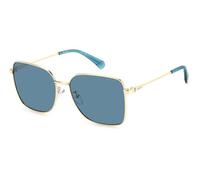 Polaroid Woman PLD 4158/G/S/X OGA/C3 Sunglasses Metal Gold Blue Squared Polarized