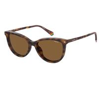 Polaroid Woman PLD 6138/CS 086/SP Sunglasses Plastic Havana Brown Cat Eye Clip-on