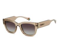 Polaroid Woman PLD 6213/S/X 10A/LA Sunglasses Polycarbonate Beige Grey Squared Polarized Shaded