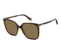 Polaroid Woman PLD 6218/S 086/SP Sunglasses Plastic Havana Brown Squared Polarized