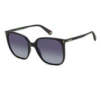 Polaroid Woman PLD 6218/S 807/WJ Sunglasses Plastic Black Grey Squared Polarized Shaded