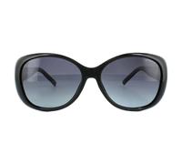 Polaroid Fashion Shiny Black Grey Gradient Polarized Sunglasses Black