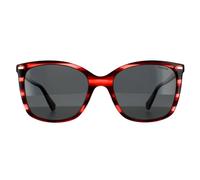 Polaroid Square Womens Red Havana Grey Polarized 90041091 - Brown - One Size