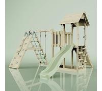 PolarPlay Balcony Tower Kids Wooden Climbing Frame - Climb & Swing Kory Sage