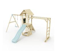 Polarplay Climbing Frame With Double Swing, Monkey Bars And Slide - Oerebro Ice Blue