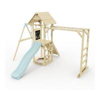 Polarplay Climbing Frame With Single Swing, Monkey Bars And Slide - Malmoe Ice Blue