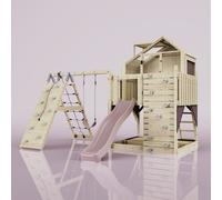 PolarPlay Kids Climbing Tower & Playhouse Climb & Swing Ragna Rose in Natural PolarPlay Natural