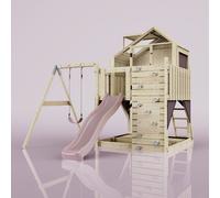PolarPlay Kids Climbing Tower & Playhouse - Swing Brenna Rose in Natural PolarPlay Natural