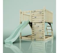 PolarPlay Kids Scandinavian Style Climbing Platform - Fai Sage in Natural PolarPlay Natural