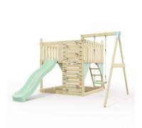 Polarplay Kids Scandinavian Style Climbing Platform With Single Swing - Fai Mint Green