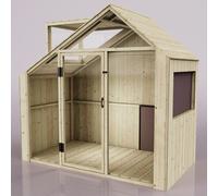 PolarPlay Kids Scandinavian Style Wooden Playhouse - Asta Rose in Natural PolarPlay Natural