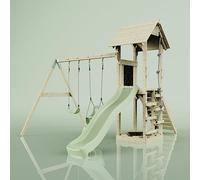 Rebo PolarPlay Tower Kids Wooden Climbing Frame - Swing Olavo Sage