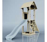 PolarPlay Tower Kids Wooden Climbing Frame - Yarin Mist in Natural PolarPlay Natural