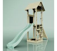 PolarPlay Tower Kids Wooden Climbing Frame - Yarin Sage in Natural PolarPlay Natural