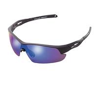 Polars Design, Polarized Sports Sunglasses for Men Women Lightweight UV Protection TR90 Frame Anti-Glaring Sun Glasses for Fishing Cycling Driving Runing Hiking Baseball Golf, Mat Black/Blue Mirror